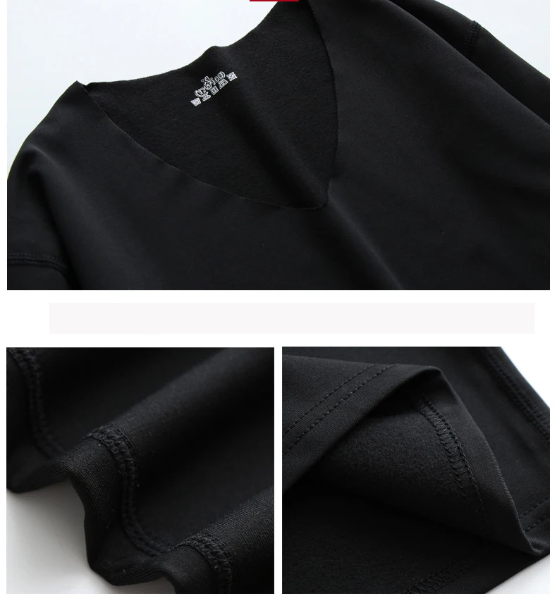 4XLPlus Size Seamless Thermal Underwear For Men Thin Fleece Thermo Clothes V-Neck Slim Warm Second Skin Male Winter Long Johns