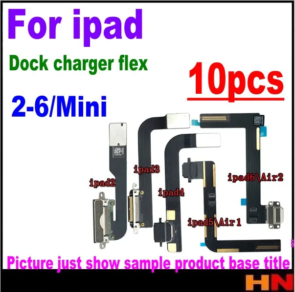 10 шт. гибкие кабели для зарядного порта ipad 2 3 4 5 6 mini air USB зарядное устройство