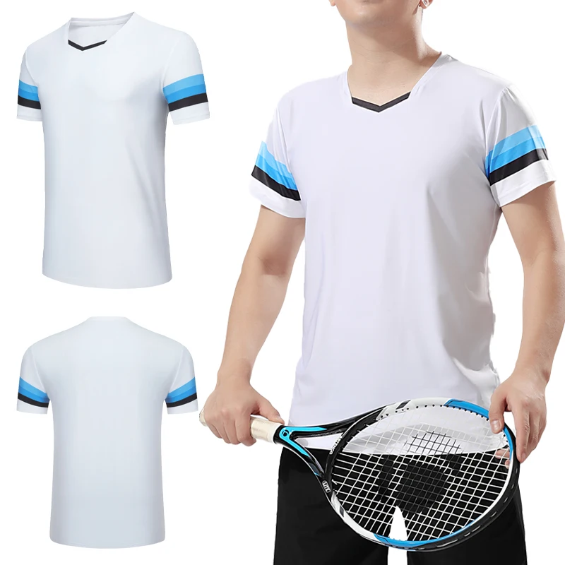 

Gym Jerseys V Neck Running T Men Workout Quick Dry Compression Sport Training Man Tshirt Badminton Basketball Short Sleeve