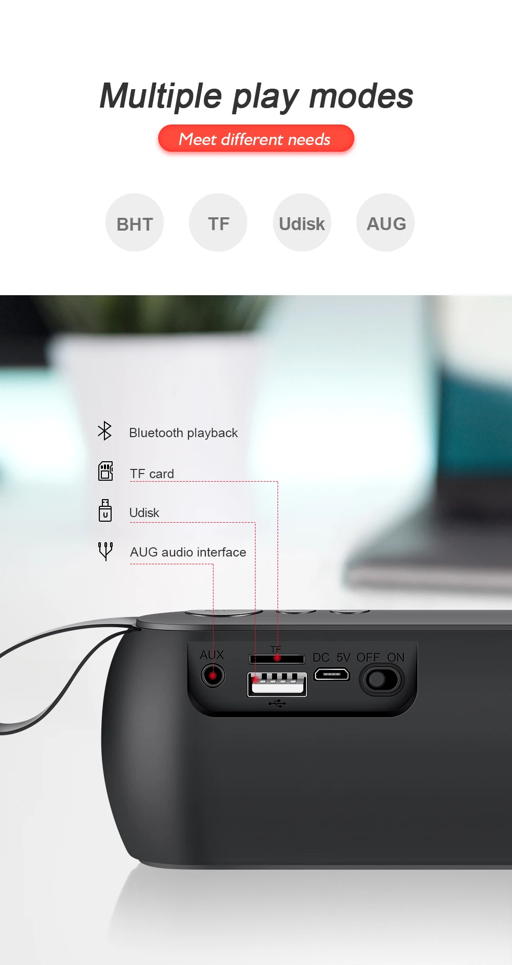 SANLEPUS HIFI Портативный беспроводной Bluetooth динамик стерео Саундбар TF fm-радио музыкальный сабвуфер Колонка динамик s для компьютера телефона
