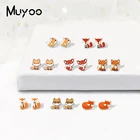 Новое поступление 2019, милые акриловые серьги с красной лисой из эпоксидной смолы, ювелирные изделия с лисой, серьги-гвоздики ручной работы