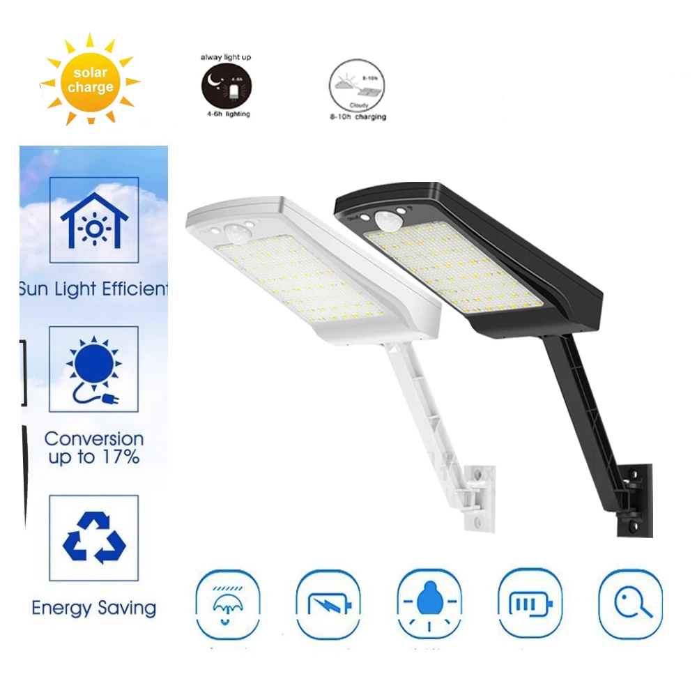 

56 Led Solar Light Outdoor Waterproof Solar Lighting For Garden Wall Rotable Pole Remote ControllerLamp 3 Modes