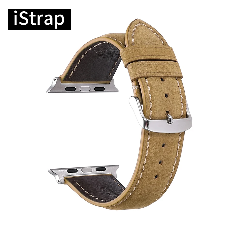 

iStrap Apple Watch Band 38mm 42mm / 40mm 44mm for iWatch Series 4 /3 /2/1 Crazy Horse Leather Apple Watch Straps