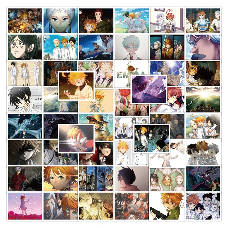 

50Pcs The Promised Neverland Stickers Anime Decal For Refrigerator Fridge Skateboard Laptop Luggage Graffiti Toy