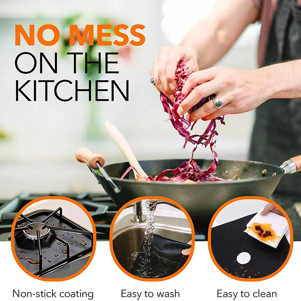 Многоразовые защитное покрытие для газовой плиты крышка плита горелки Кухня