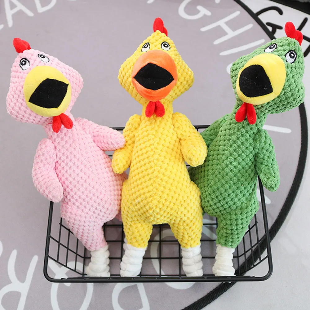

Pet Dog Toys Product Funny Screaming Chicken Squeeze Sound Toy Tool Squeak Vent chicken Toy Pets Shrilling Decompression