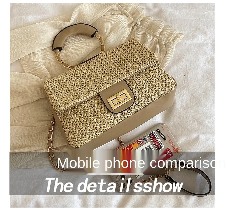 

Women's 2021 Spring And Summer Straw Woven Handbags Korean Woven Handbags Fashion One-shoulder Diagonal Personality Handbags