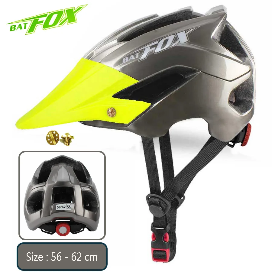 Titanium-Green BATFOX велосипедный шлем Мужской Женский велосипедный шлем цельно-Формованный mtb Шлемы casco batfox mtb casque velo велосипедные шлемы Размер: M/L - Цвет: Titanium-Green
