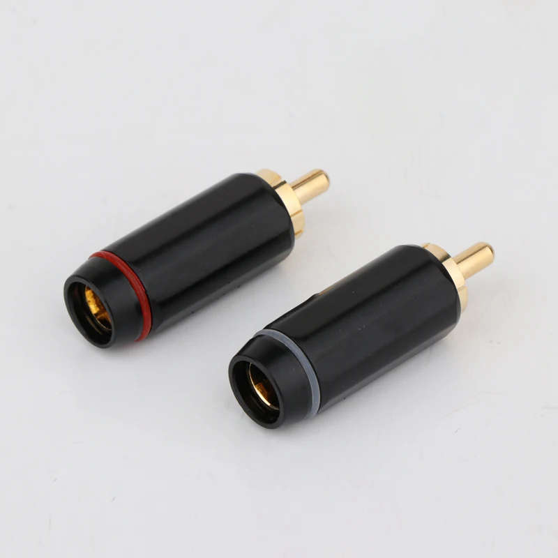 4 шт. Позолоченный разъем RCA аудиофильный штекер аудиофонограф Hi Fi аудио