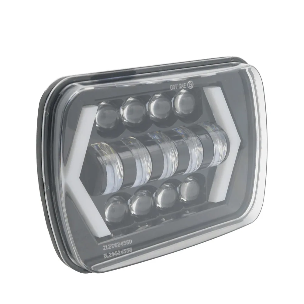 55 Вт Led 5x7 &quot7X6" дюймов Retangular Feixe Farol Com высокая/низкая DRL квадратная фара для Jeep
