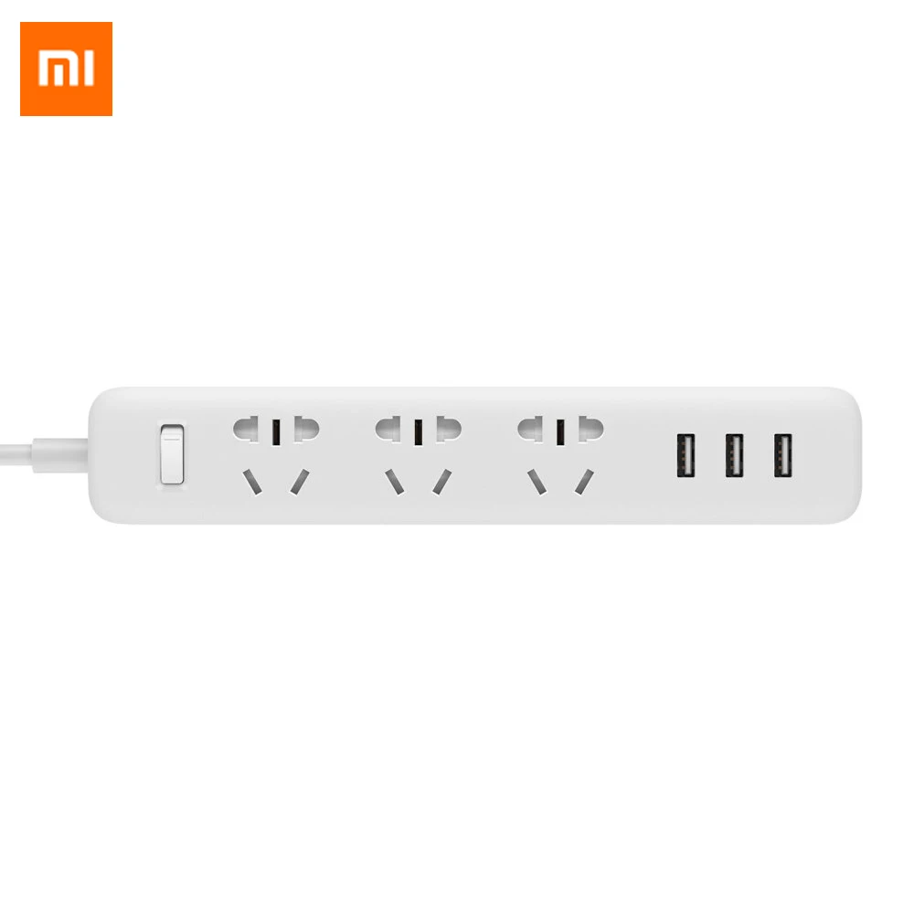 Оригинальный электронный удлинитель Xiaomi быстрая зарядка 3 USB + розетки