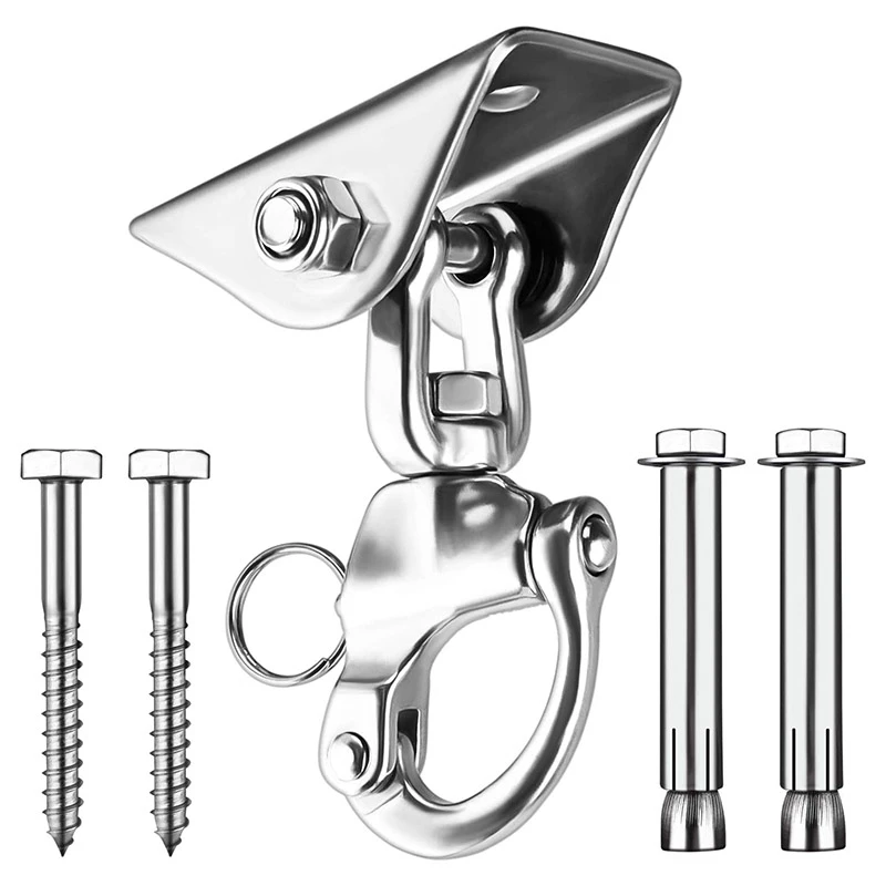 

Newest Stainless Steel Hanging Buckle Fixed Plate Hanging Chair Hammock Accessories 360 Rotating Fixed Hook