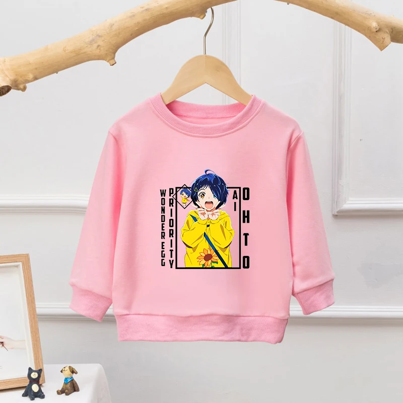 

WONDER EGG PRIORITY Ohto Ai Child Pullover Print Janpan Anime Graphic Tops Harajuku Fashion Sweatshirt Cartoon Street Clothing