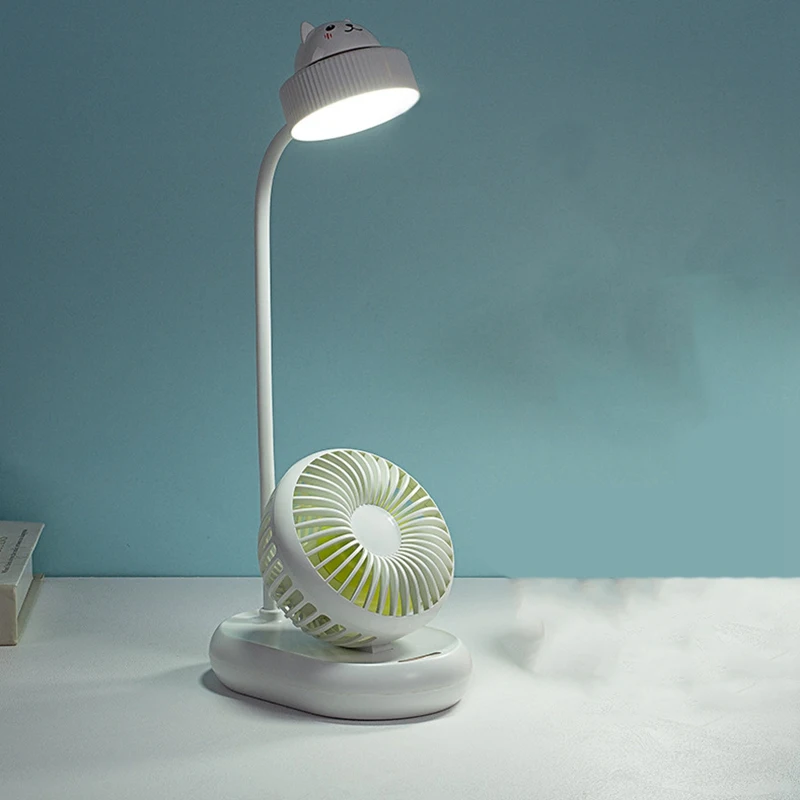 

Portable Multifunctional USB Fan Bendable 3 Stage Adjustable Desk Desktop Light with LED Light