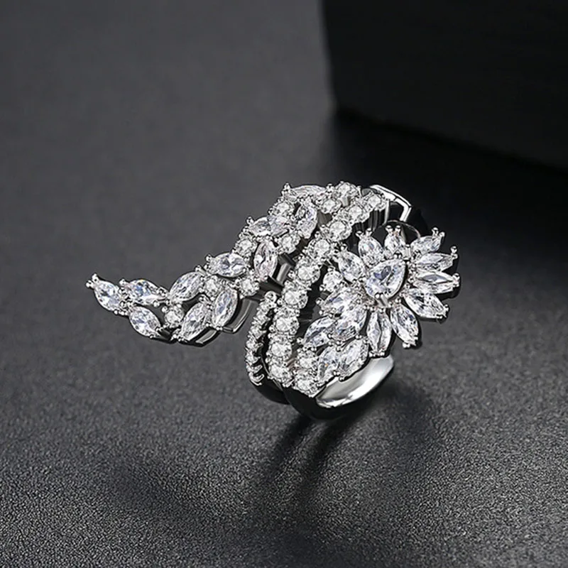 HIBRIDE Fashion Women Rings Jewelry Handmade Cubic Zirconia Butterfly Wings Ring For Bride Wedding Anniversary Bijoux R-190 | Украшения и