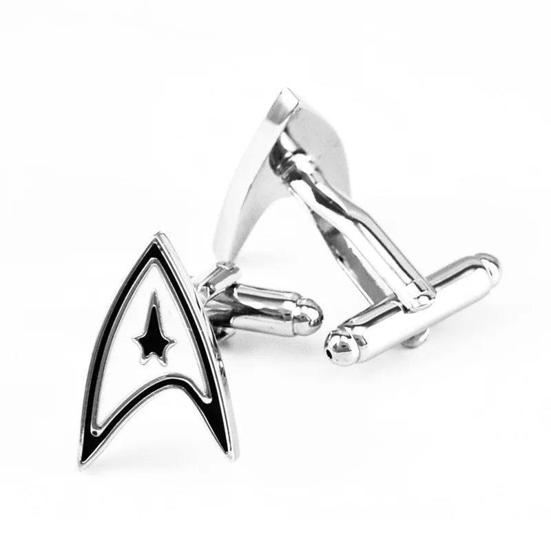 

Запонки Star Trek высококачественные мужские модные индивидуальные простые ежедневные женские подарки значок из Звездных Войн французские за...