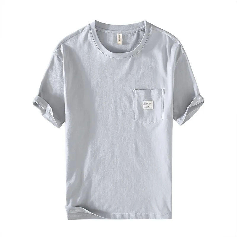 

Short Sleeve T-shirt for Men Summer Casual O-Neck Tee 100% Pure Cotton Male Best Seller Solid Tops Clothing 2021 New