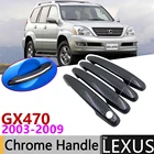 Черная накладка на дверную ручку из углеродного волокна для Lexus GX470 J120 2003  2009 2004 2005 2006 2007 2008 автомобильные аксессуары, набор хромированных стикеров