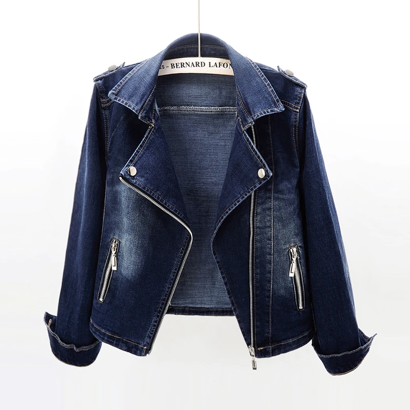 

Zipper Denim Jacket for Women Korean Slim Jeans Jacket Women Denim Jacket Fashion casual Denim Jacket Women