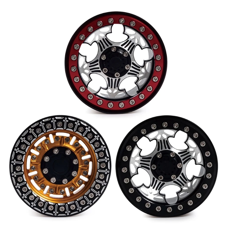 

Aluminum Alloy Metal Beadlock Wheel Rims 6.37x4.1cm/2.51x1.61in 87HD