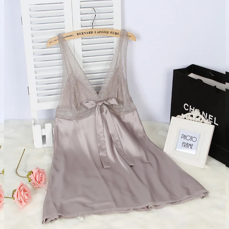 

Summer Sexy V-neck Halter Strap Ladies Pajamas Simulation Silk Summer Cool Pajamas Summer New Women's Pajamas