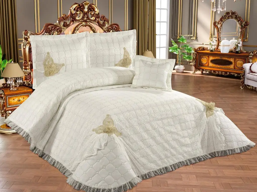 

Sebile Quilted Dowries Bed Cover Cream