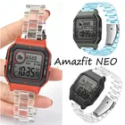 Прозрачный ремешок для умных часов xiaomi huami amazfit neo, прозрачный ремешок, регулируемый пластиковый Легкий браслет