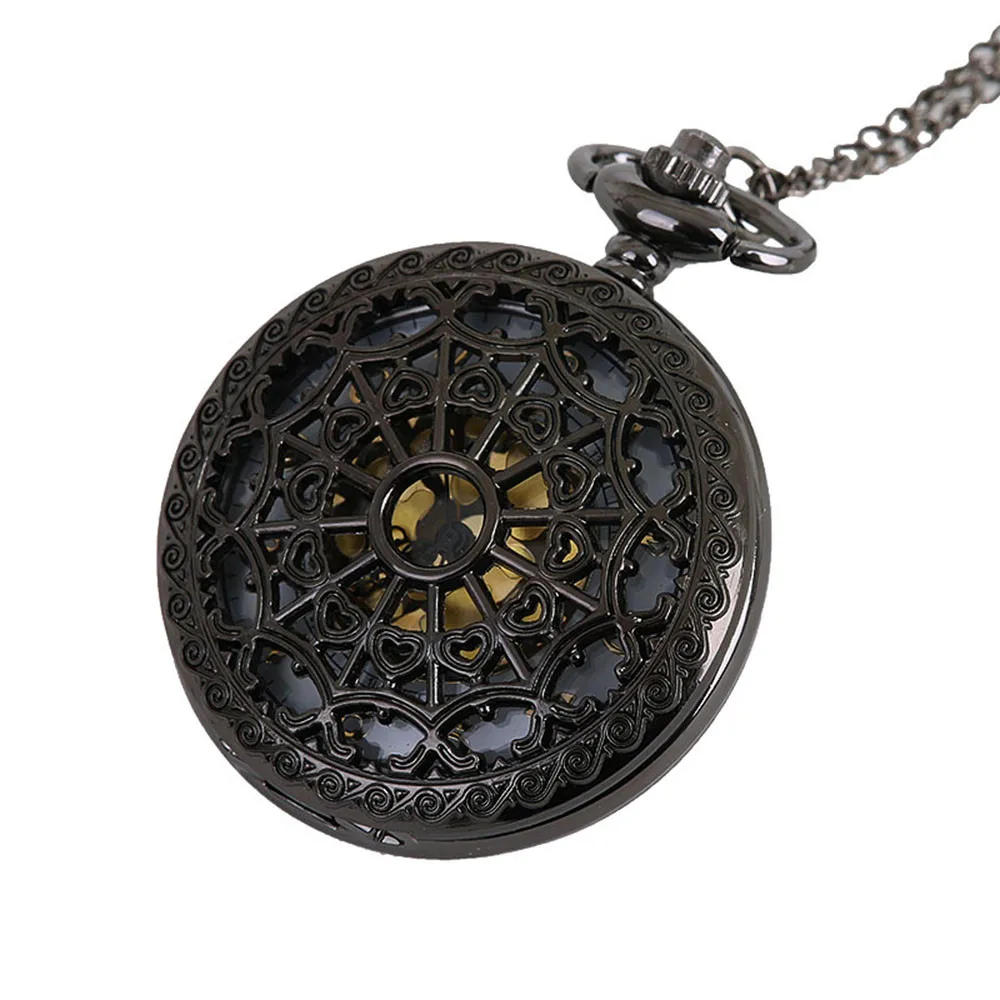 

Pocket Watch Vintage Chain Retro Fashion Hollow exquisite circular pattern Pocket Watches Necklace For Grandpa Dad Gift Clock W3
