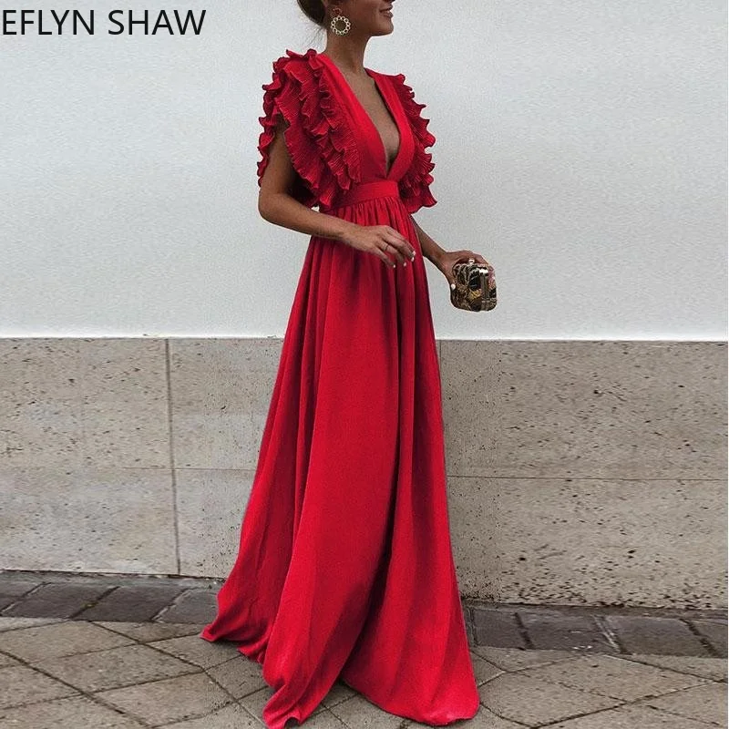 Элегантное вечернее платье женское официальное с рукавом-бабочкой