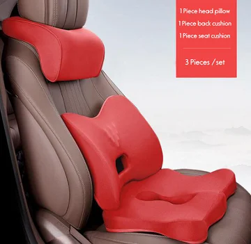 As pic Подушка для сиденья автомобиля и подушка для поддержки спины набор пены памяти снимает сиденье Подушка для здоровья - Цвет: As pic