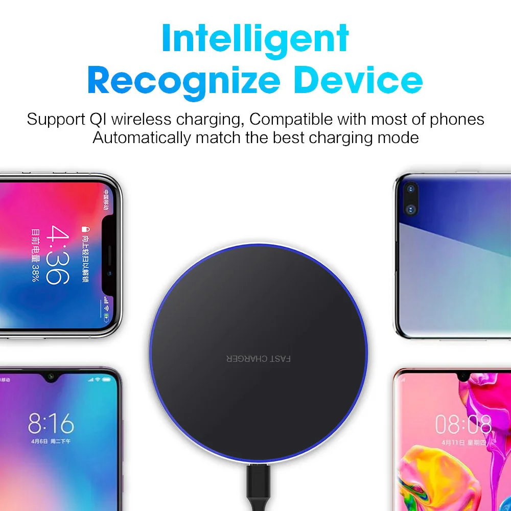 

30W Qi Wireless Charger For iPhone 12 11 Pro XS Max X XR 8 Type C Induction Fast Charging Pad for Samsung S20 S10 Xiaomi mi 10 9
