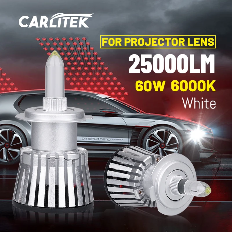 

Светодиодные фары Carlitek H11, 25000LM CSP LED Chip H7 H8 H9 9005 9006 HB3 HB4 для линз проектора, лампа для фар высокой яркости 6000K