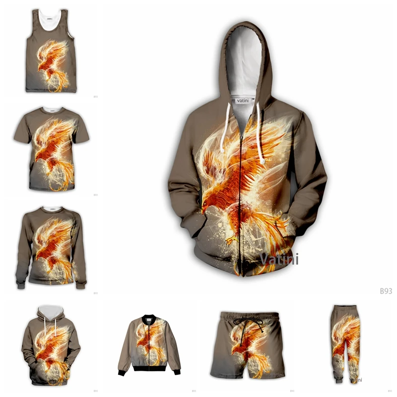 

Fashion Men Women Phoenix 3D Full Print Hoodies Harajuku Zipper Pullover Sweatshirt Unisex Casual Tracksuit