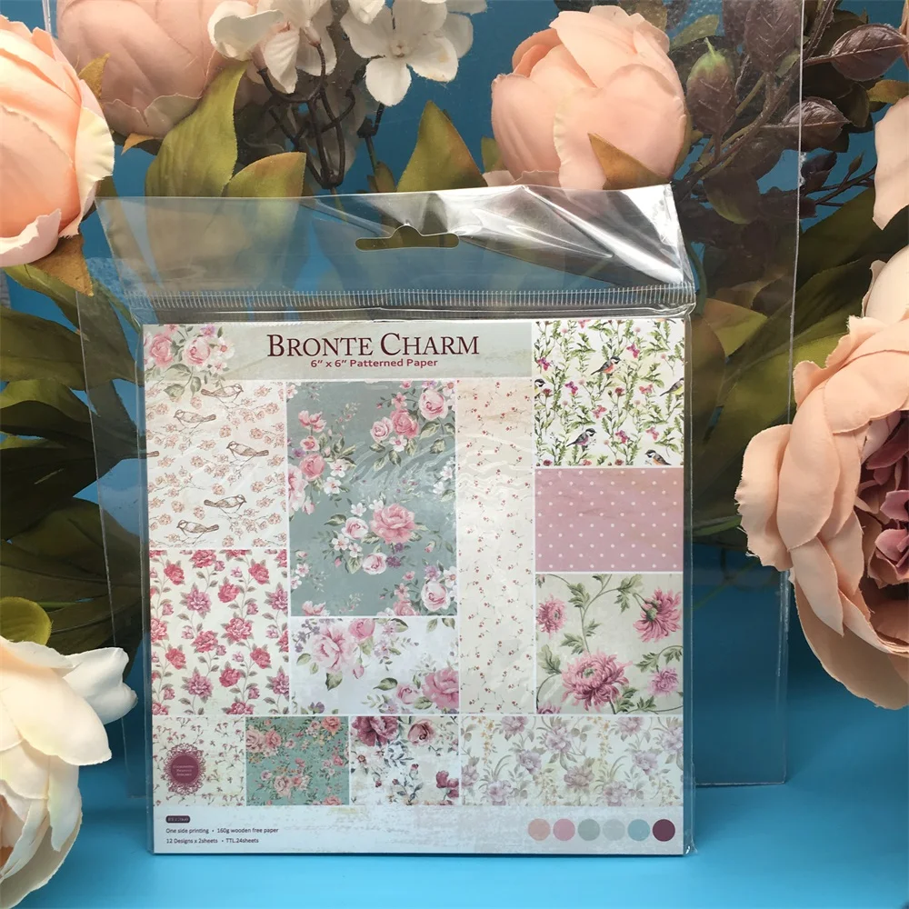 Бумажная упаковка с рисунком Bronte Charm для скрапбукинга 12 шт. 6*6 дюймов Journal