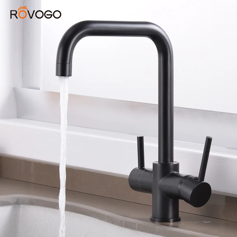 Смеситель для кухонной раковины ROVOGO 3 в 1 с краном питьевой воды эргономичные