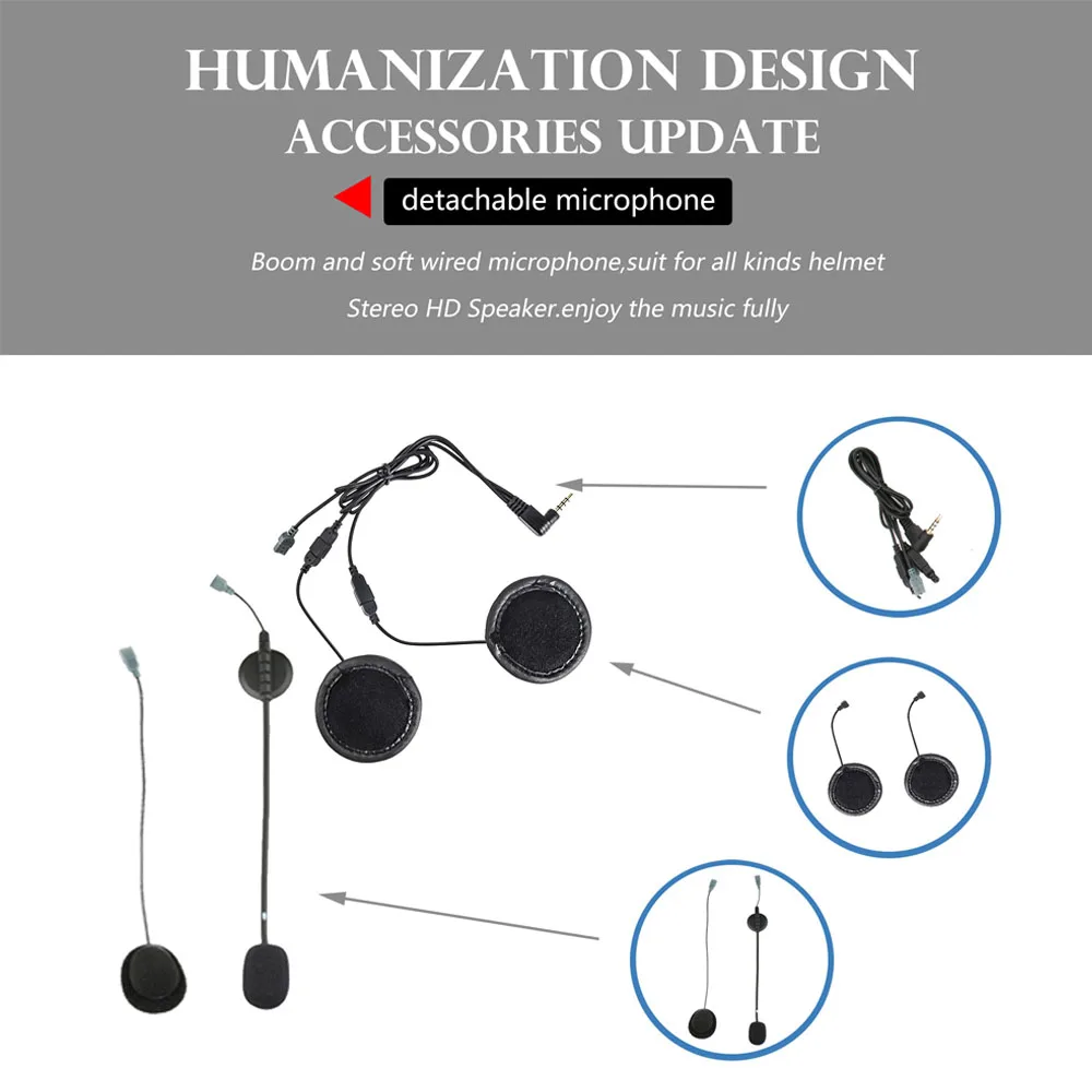 Ejeas E6 Bluetooth домофон мотоциклетная гарнитура комплект Manos Libres 1200 м VOX MP3 gps Moto шлем BT беспроводное переговорное устройство