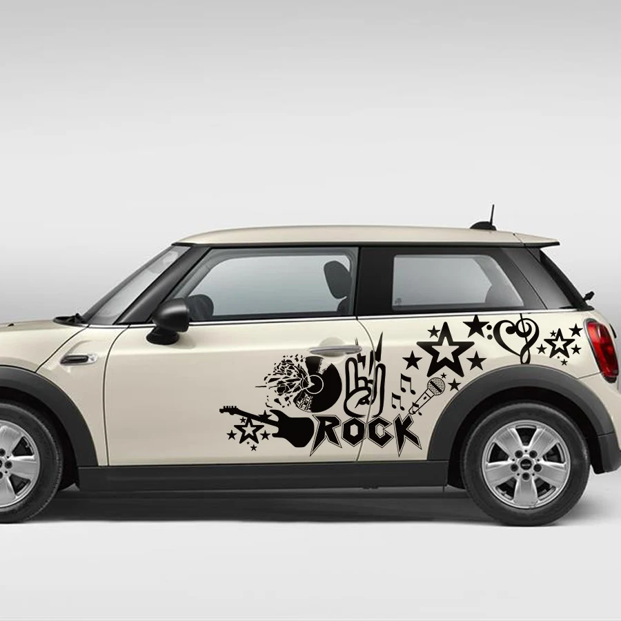 Автомобильные наклейки с пальцами рок гитары звездами музыкальными нотами