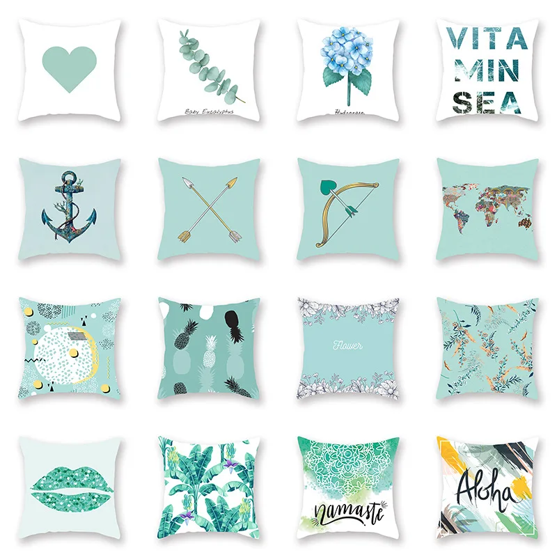 Мятно зеленого цвета завод чехол для подушки в Офис Подушка на диван кровать