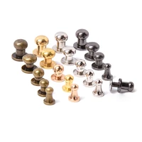 10pcs sam browne screws studs round head button 678910mm ball post studs nail rivets leather craft hardware accessories