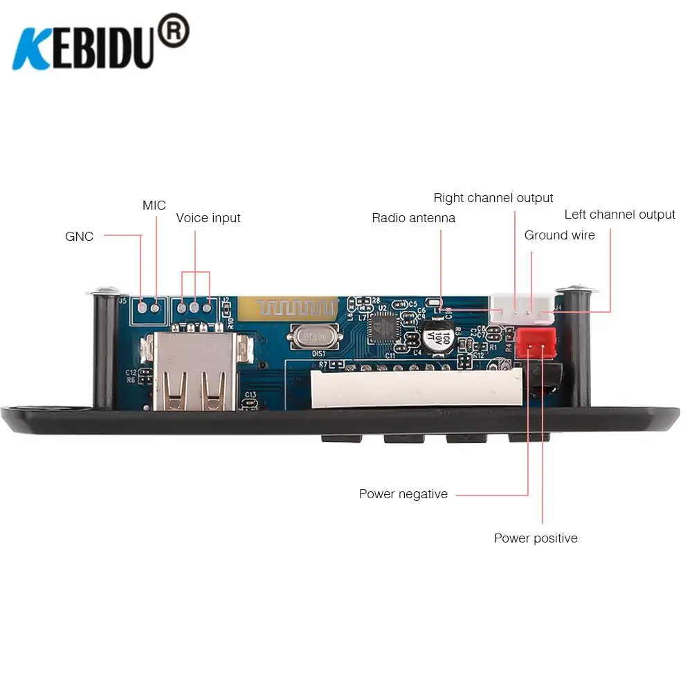 Цветной экран DC 7V 12V MP3 декодер плата Bluetooth V5.0 приемник Автомобильный плеер USB