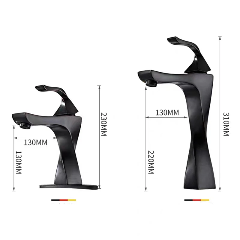 Элегантный смеситель для раковины современный латунный водопад холодной и