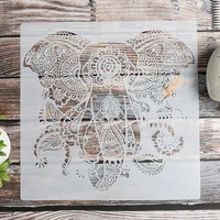 3030cm size diy craft elephant mandala stencils for painting on woodfabricwalls art scrapbooking stamping album embossing