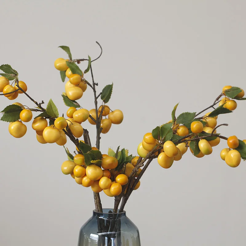 

Искусственные ветки вишни, искусственные цветы, пластиковые фрукты, ягоды для украшения дома, «сделай сам», реквизит для свадебного сада, фо...