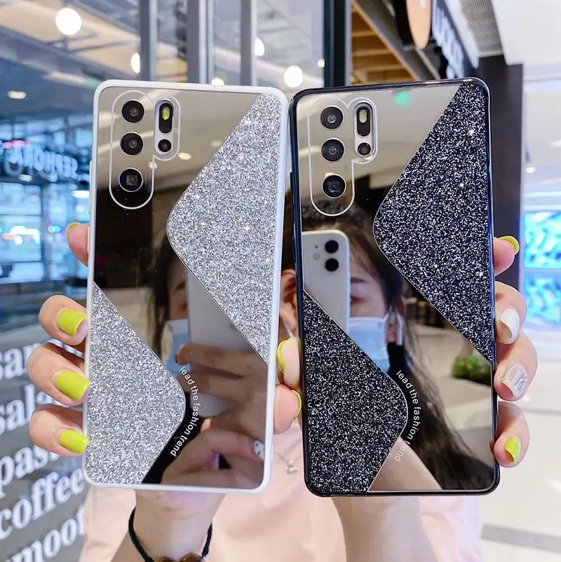 

Fashion Luxury Mirror Glitter Phone Case For HUAWEI P30 P40 Pro Mate 30 Pro P40 Lite 5G honor 8X 30 Pro Shockproof Cases Cover