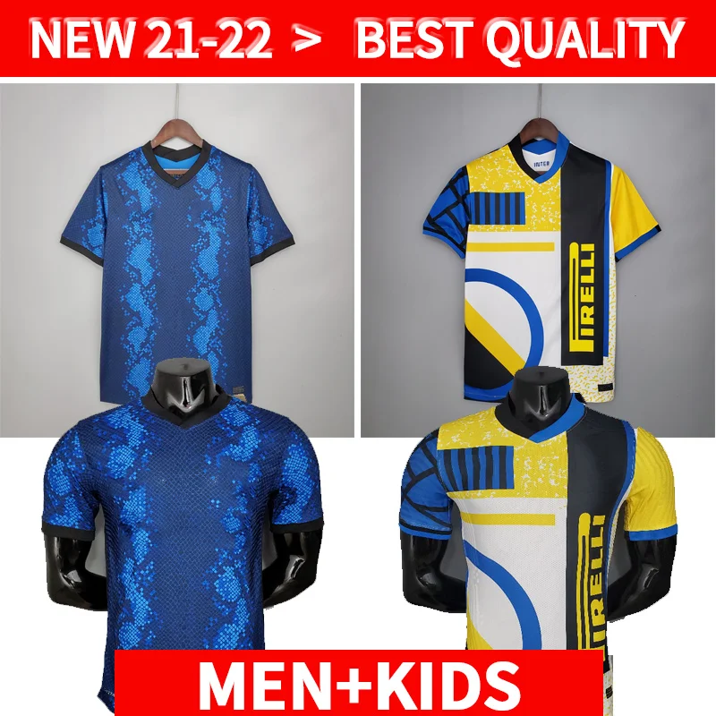 

21 22 INTER MILAN soccer jersey Player version LUKAKU VIDAL BARELLA LAUTARO ERIKSEN ALEXIS football shirt 2021 2022 Children's