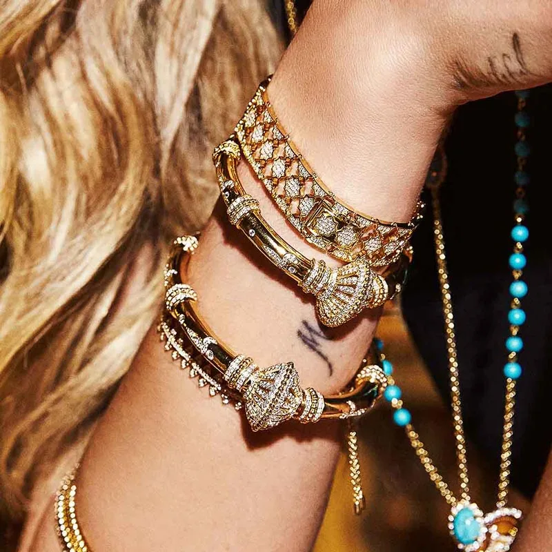 Fashion Charm Sterling Silver Copy 1:1 Yellow La Belle Époque Baroque Bangle Women Monaco Jewelry Gift With Logo |