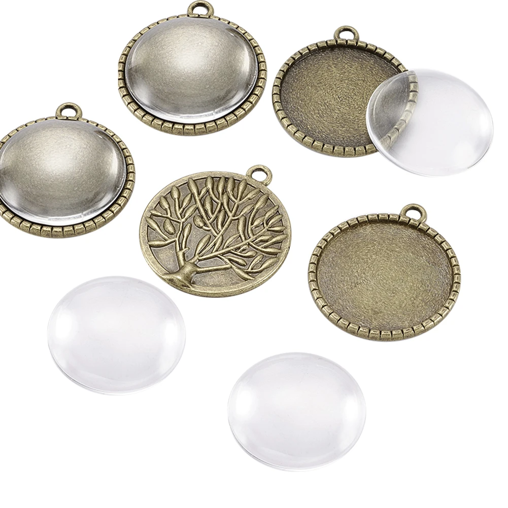 Прозрачный стеклянный кабошон 25 мм в форме купола для изготовления фото подвесок