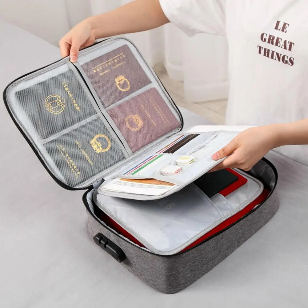 

Document Storage Bag Waterproof Large Capacity Double-layer Certificates Files Diploma Sorting Bag Organizer for Home Travel
