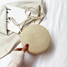 Сумки на плечо, круглые сумки, повседневные сумки, винтажные женские тканые однотонные сумки на плечо, женские пляжные круглые сумки через плечо