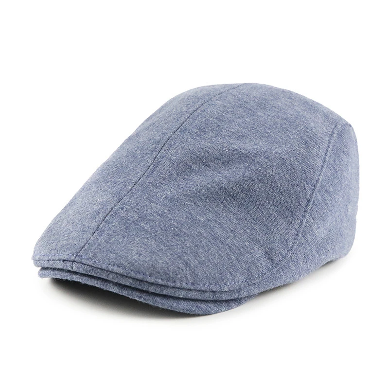 Autumn Winter Berets for Men Women Cotton Hat Solid Color Visors